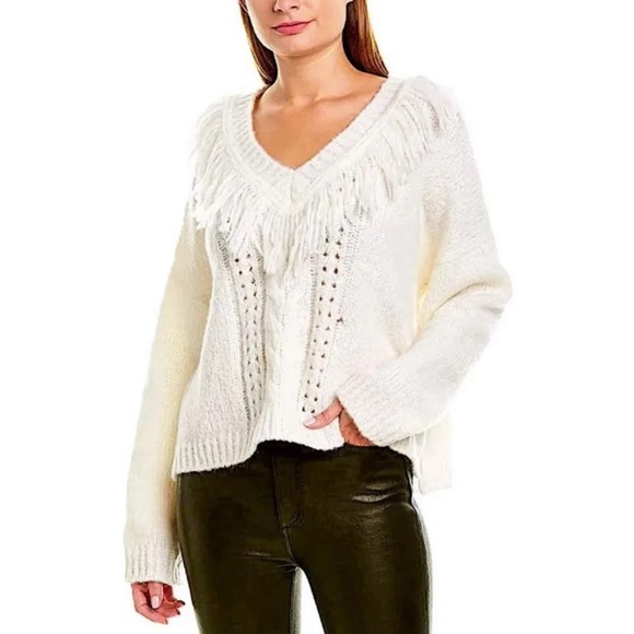 Nanette Lepore Sweaters - Nanette Lepore Cream Ivory Lion Tamer Pullover Knit Wool Peru Sweater Size Large